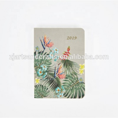 green plants paper hard cover mini notebook