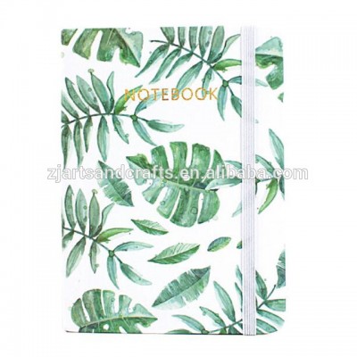 Fashion  fresh green Palm leaf A5 paper 80 gsm hardcover customized diary note book