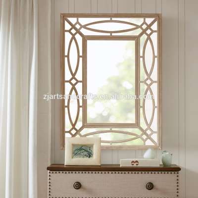 Beautiful Rectangle Wooden Frame Decorative Mirror