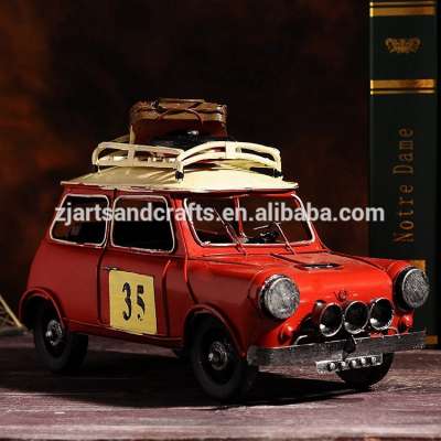 England style red antique model car for cafe bar decoration